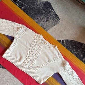 Maeve Ivory Cable Knit Sweater